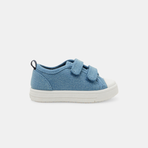 Chaussure toile à scratch bleu bébé garçon 1