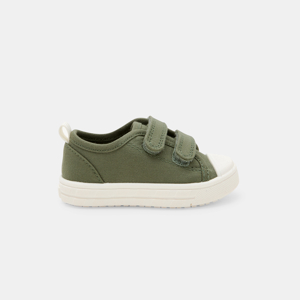 Baby boy's green Velcro canvas trainers 1