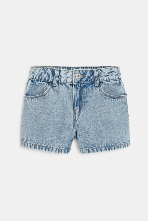 Blaue Washed-Jeansshorts für Mädchen