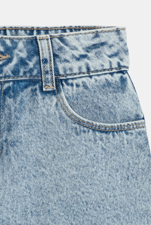 Blaue Washed-Jeansshorts für Mädchen