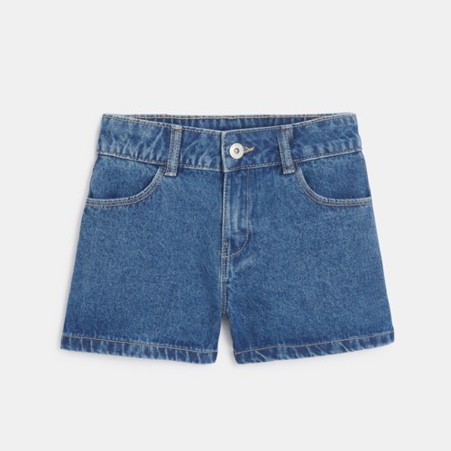 Short En Jean Bleu Fille - Denim Bleu Stone - 9A - OKAIDI