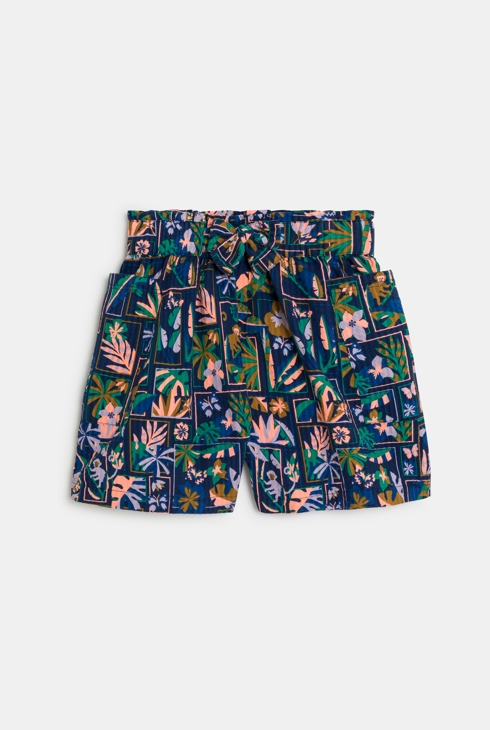 Bedruckte weite Shorts in Blau für Mädchen
