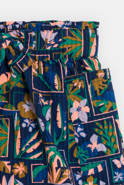 Bedruckte weite Shorts in Blau für Mädchen