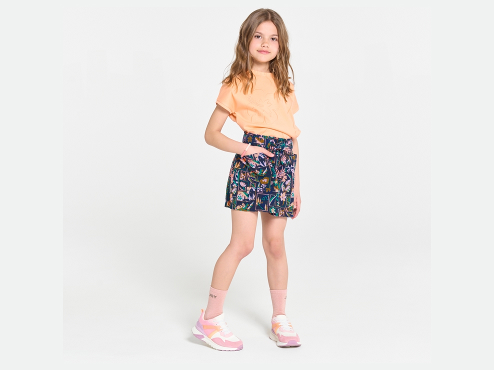 Short ample imprimé bleu Fille 1