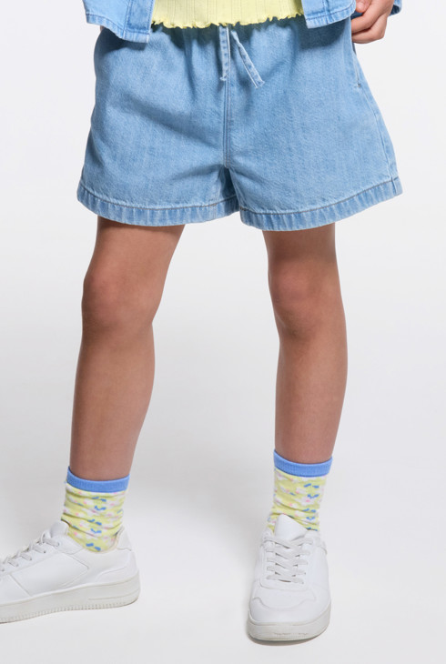 Short en jean léger bleu Fille 2