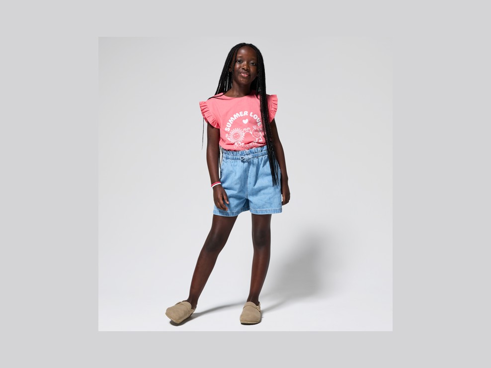 Short en jean léger bleu Fille 1