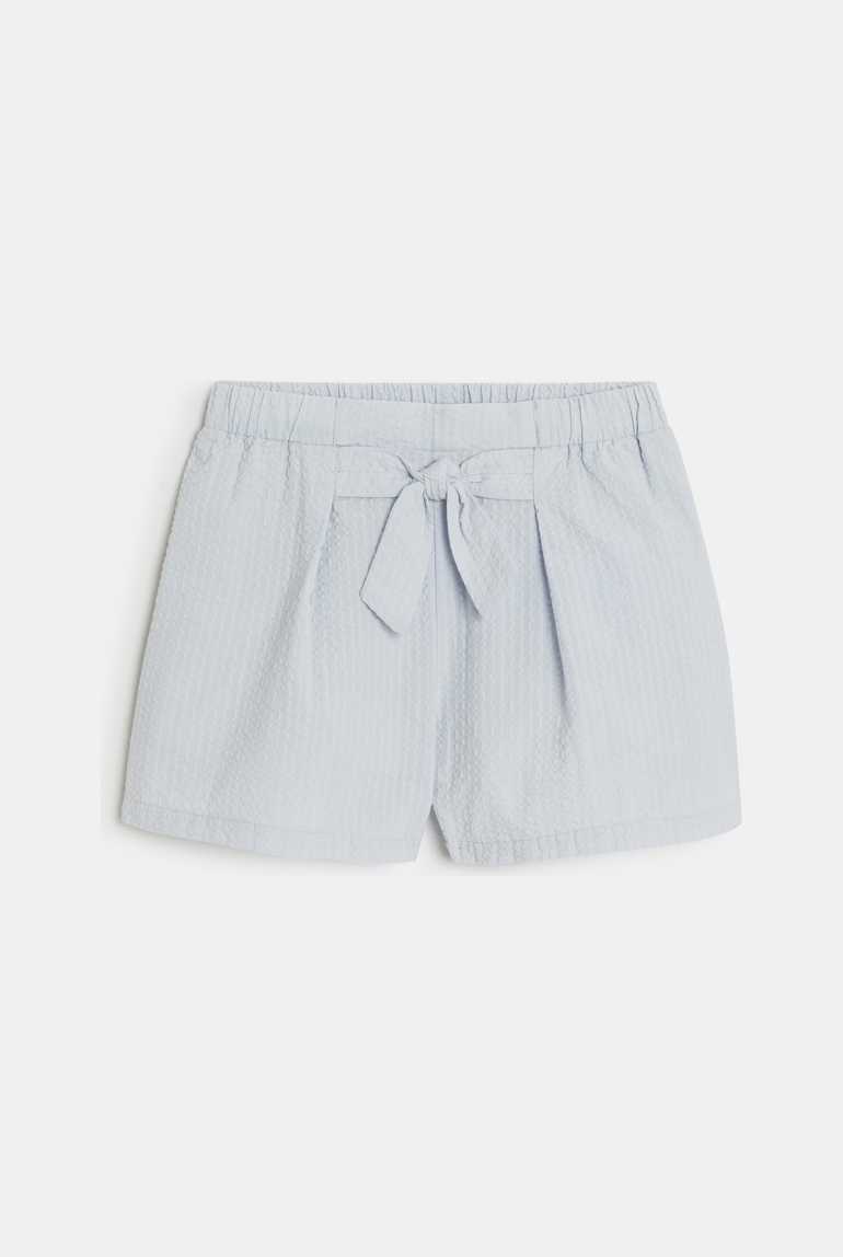 Short brodé uni gris Fille 1