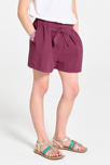 Short brodé uni violet Fille 4