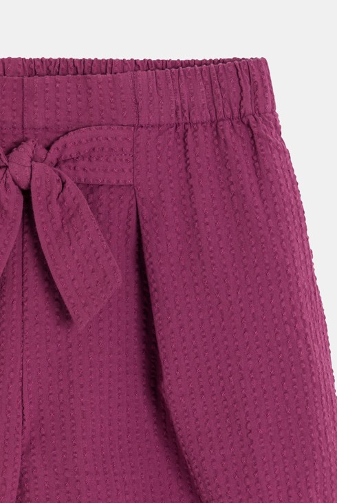 Short brodé uni violet Fille