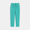 Pantalon fluide imprimé vert Fille