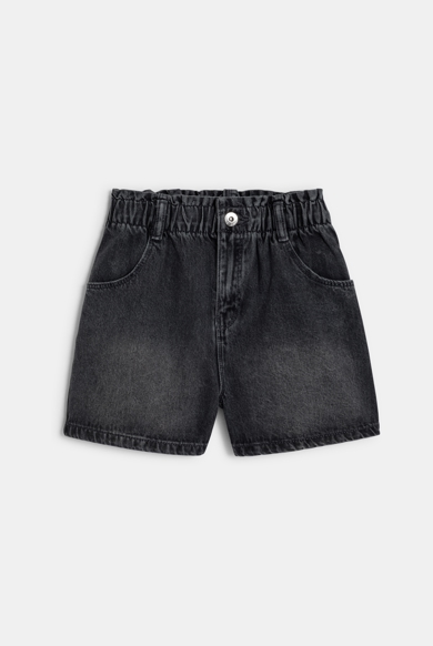 Girl's faded black denim shorts Okaïdi & Obaïbi