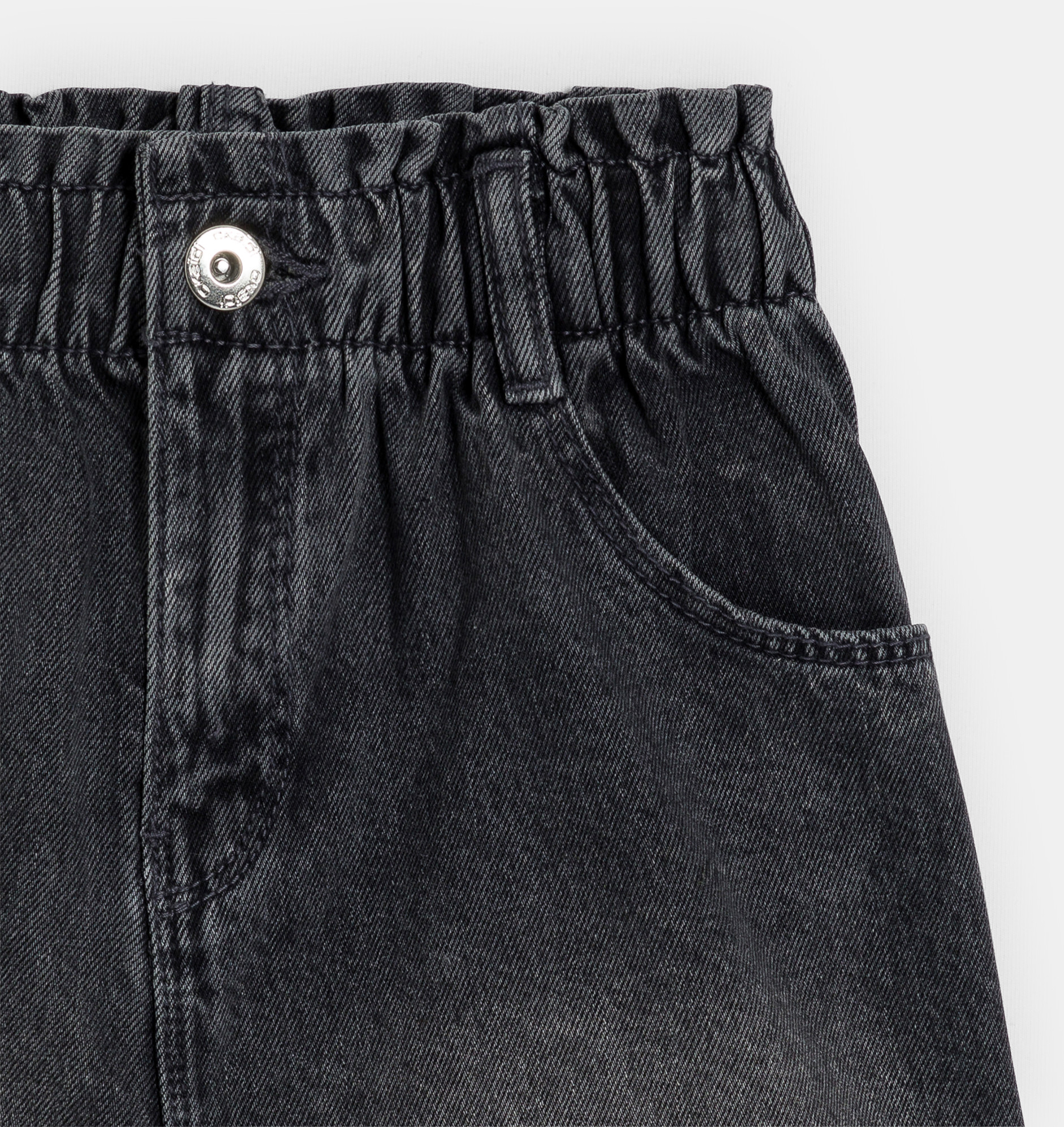 Zwarte short van verwassen jeans voor meisjes 2