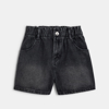 Short en jean noir délavé Fille