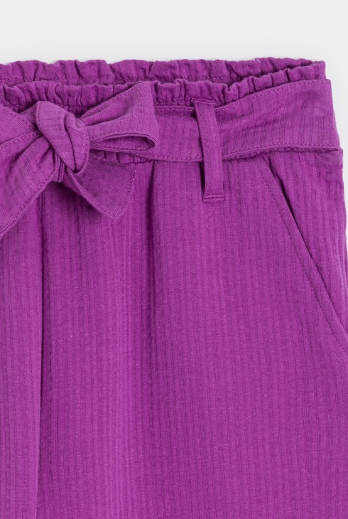 Pantalon large ceinturé violet Fille