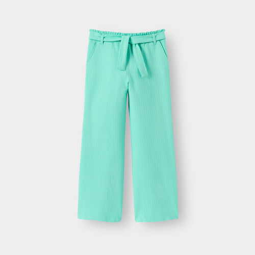 Pantalon Wide Leg Vert Menthe Fille - Vert Malachite - 3A - OKAIDI