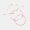 Bracelets de perles rose (lot de 3)