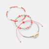 Bracelets de perles corail (lot de 3)