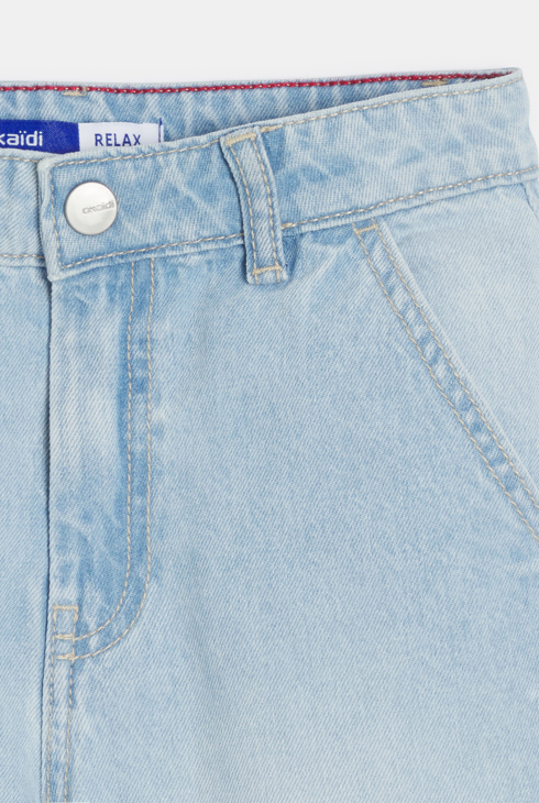 Legere Jeans-Bermudashorts aus Washed Denim hellblau Jungen