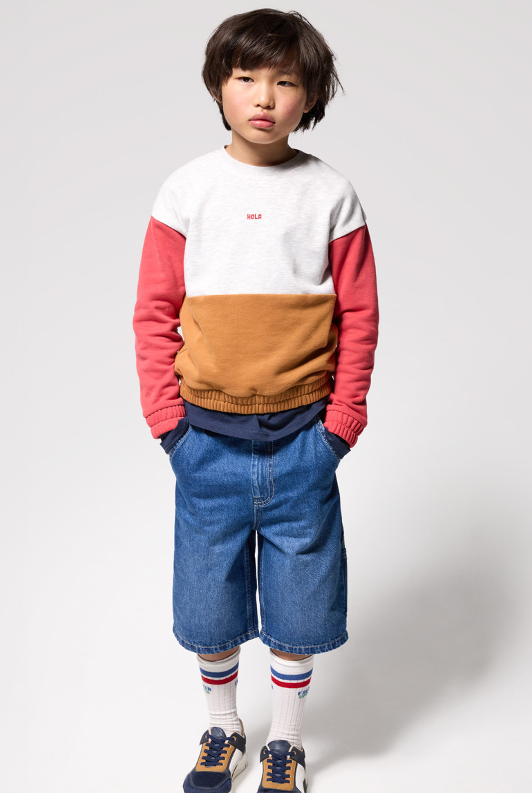 Bermudas vaqueras relax azul desteñido niño 1