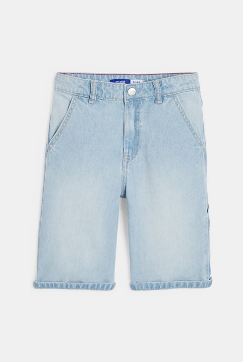 Legere Jeans-Bermudashorts aus Washed Denim hellblau Jungen 1