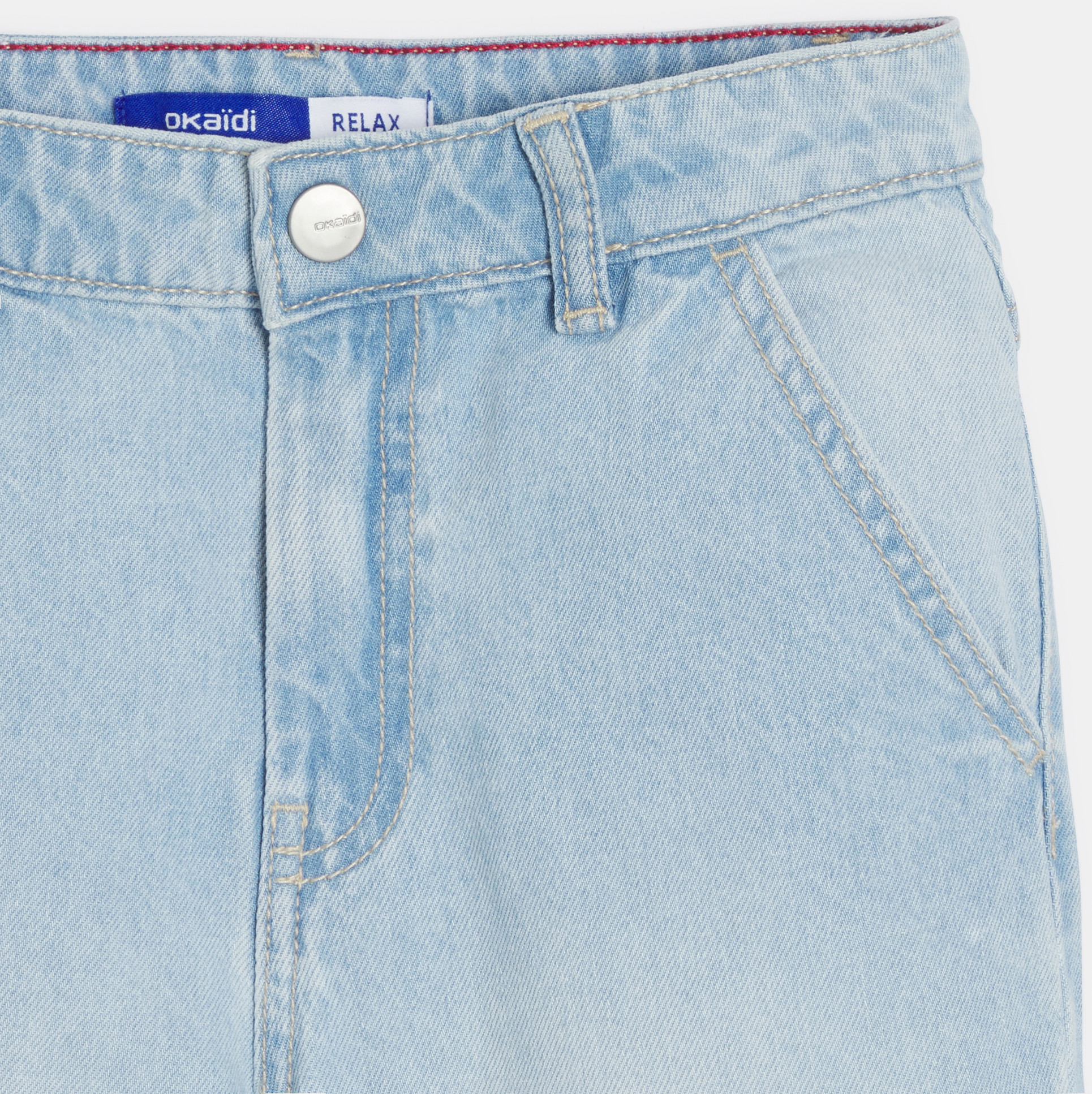 Legere Jeans-Bermudashorts aus Washed Denim hellblau Jungen 2