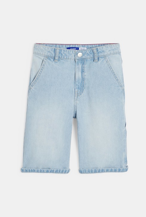 Legere Jeans-Bermudashorts aus Washed Denim hellblau Jungen 1