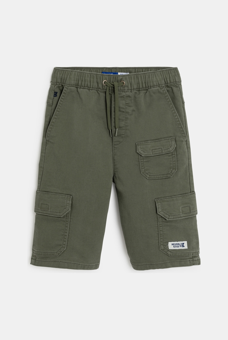 Fantovske cargo bermuda hlače iz kaki platna 1