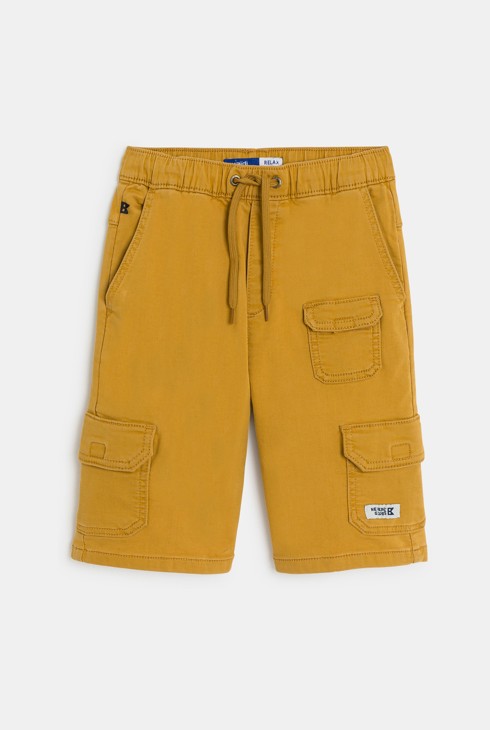 Cargo-Bermudashorts in Curry-Gelb für Jungen 2