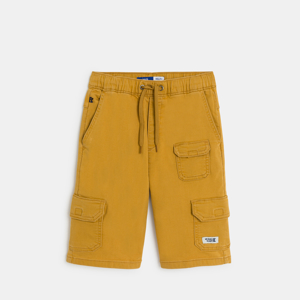 Bermudas cargo de tela amarillo curry niño 1