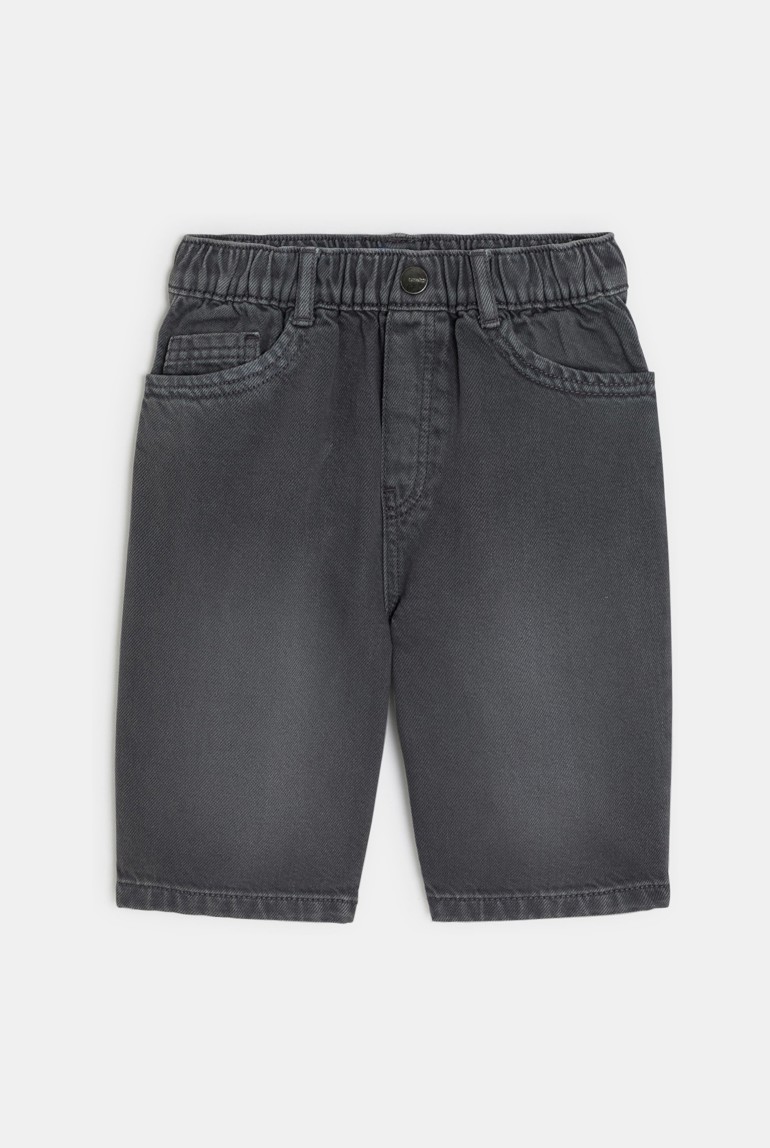 Boys' faded black relaxed Bermuda shorts Okaïdi & Obaïbi