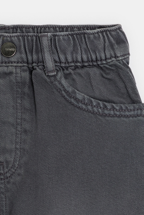 Relax-Bermudashorts in verwaschenem Schwarz für Jungen