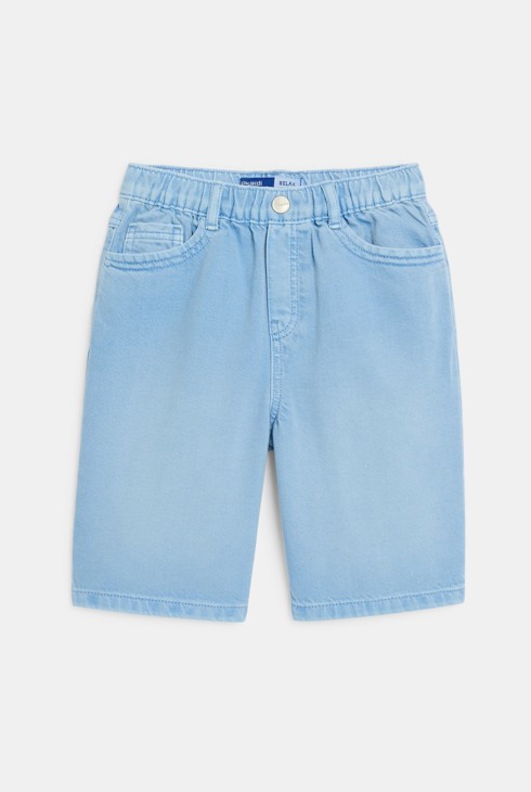 Lockere Bermudas aus blauem Stoff für Jungen 2
