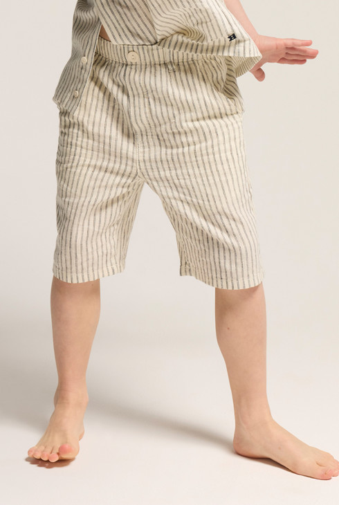 Beige Bermuda-Shorts mit Streifen für Jungen 2