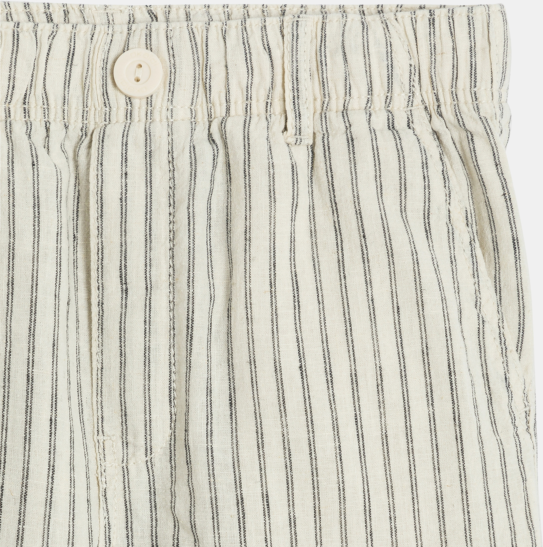 Bermuda rayé en lin beige Garçon