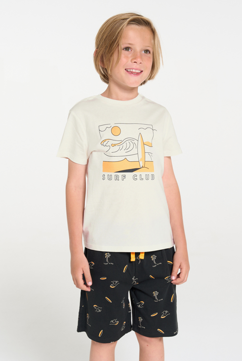 Pyjama-short en jersey blanc Garçon 1