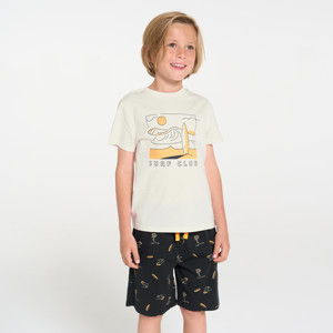 Weißer Kurzpyjama aus weichem Jersey für Jungen
