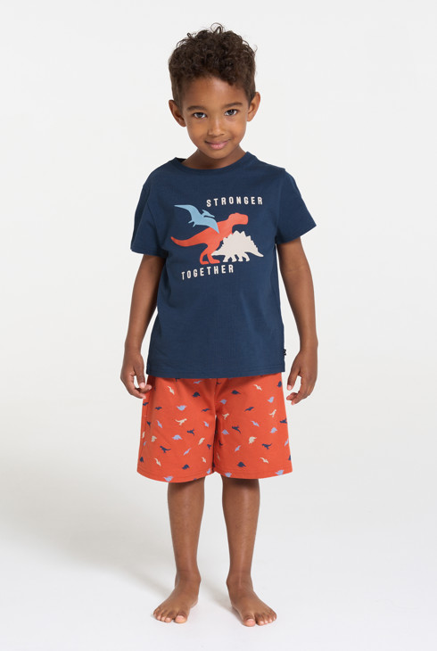 Pigiama estivo 2 pezzi in jersey arancione per bambino 2