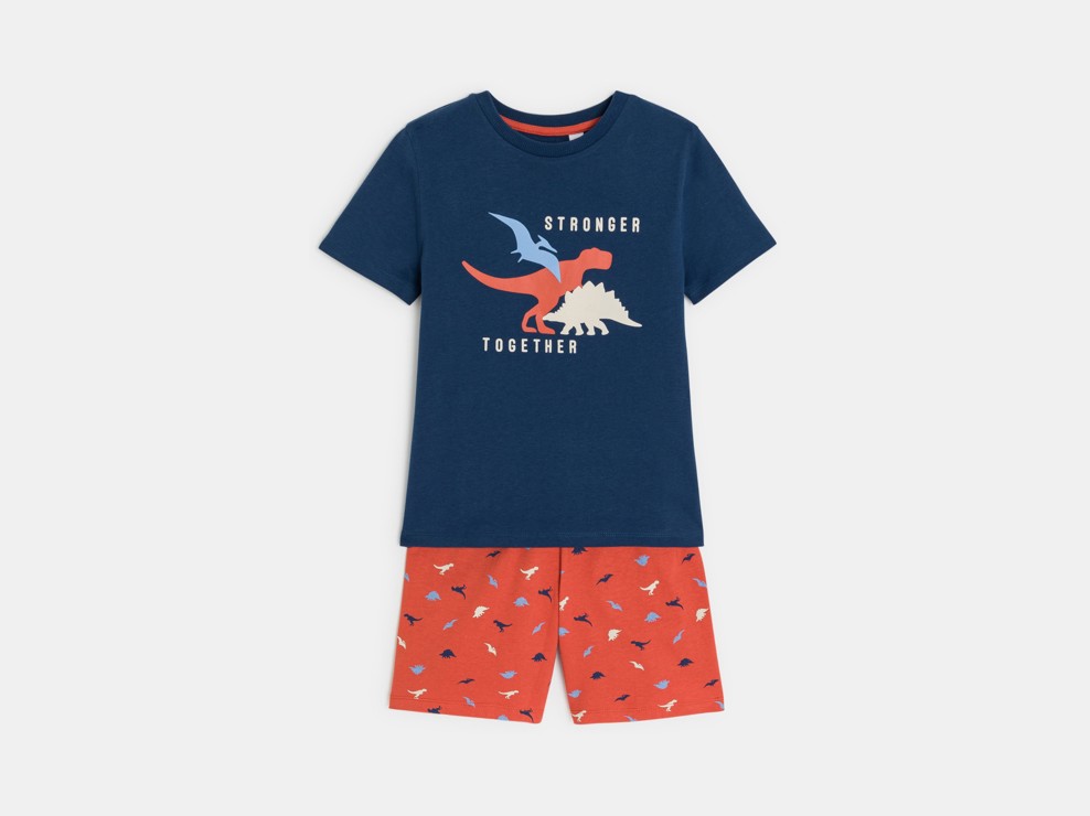 Pyjama d'été 2 pièces en jersey orange Garçon 2