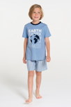 Blauer 2-teiliger Sommerpyjama aus Jersey für Jungen 4