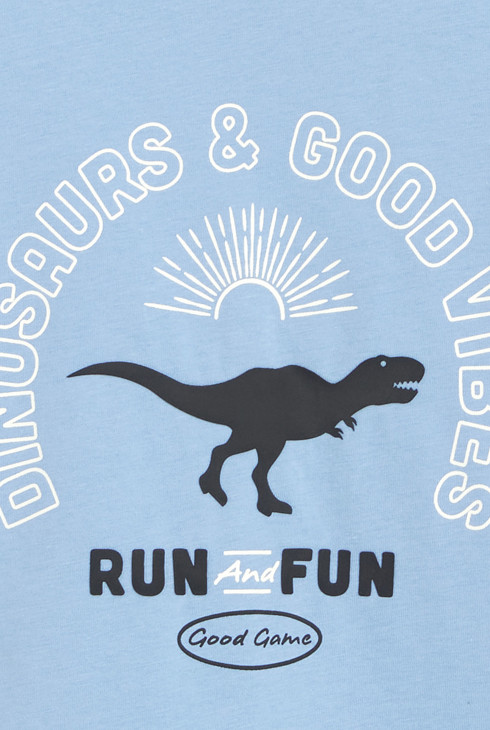 T-shirt manches courtes à message bleu Garçon 2