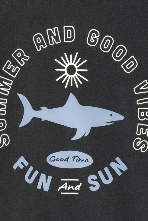 T-shirt manches courtes à message marron Garçon 2