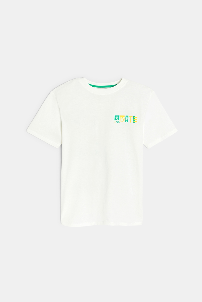 T-shirt manches courtes skate blanc Garçon 1