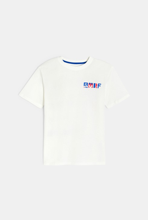 Kurzarm-T-Shirt mit Surf-Print in Weiß für Jungen 2