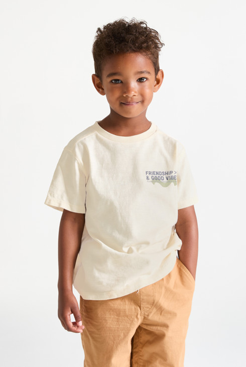 Weißes Kurzarm-T-Shirt mit Schriftzug für Jungen 2