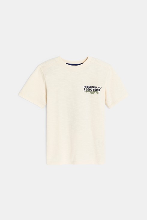 Weißes Kurzarm-T-Shirt mit Schriftzug für Jungen 2