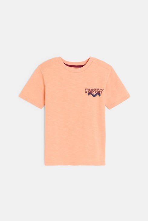 Oranges Kurzarm-T-Shirt mit Schriftzug für Jungen 2