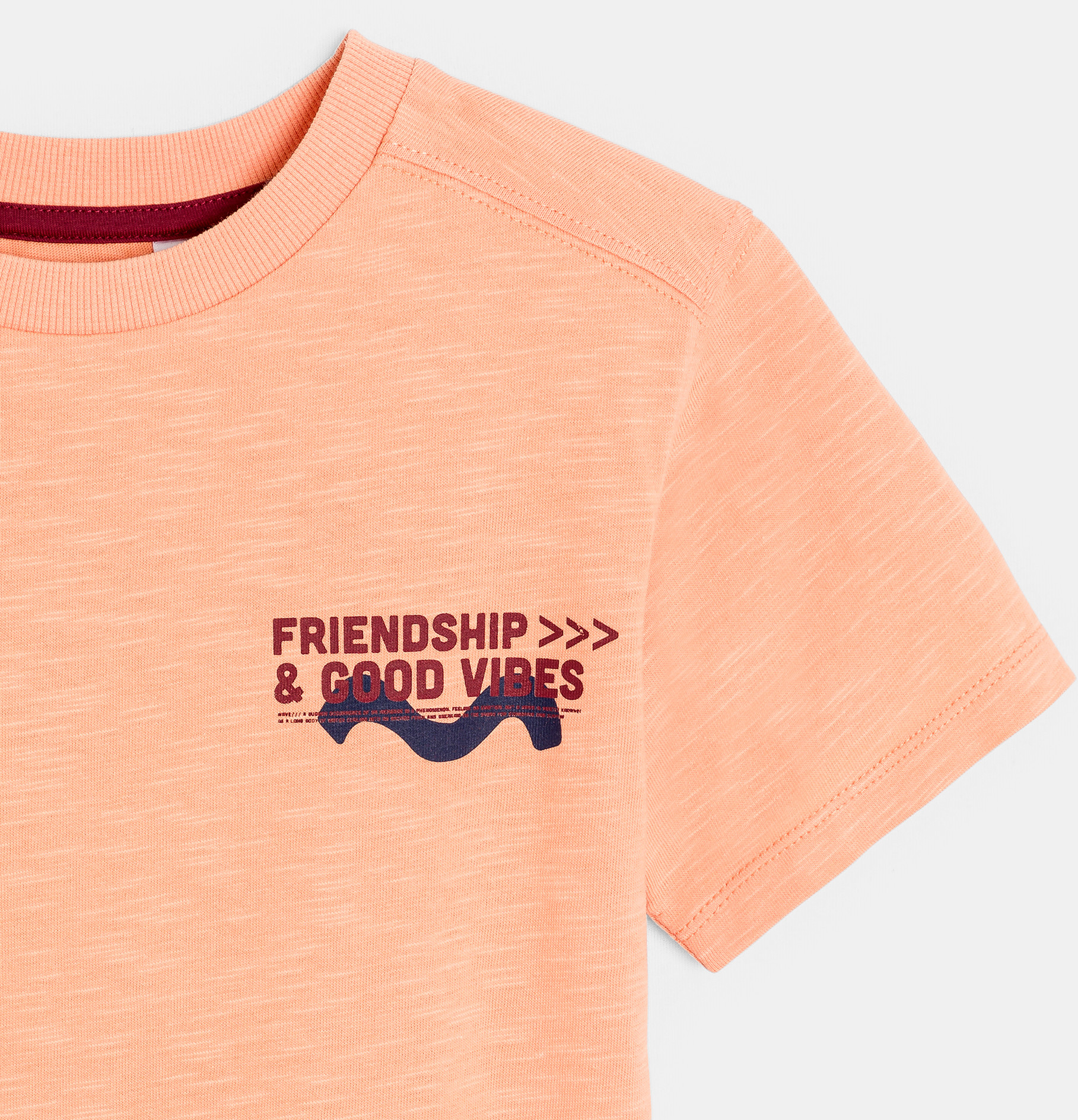Oranges Kurzarm-T-Shirt mit Schriftzug für Jungen