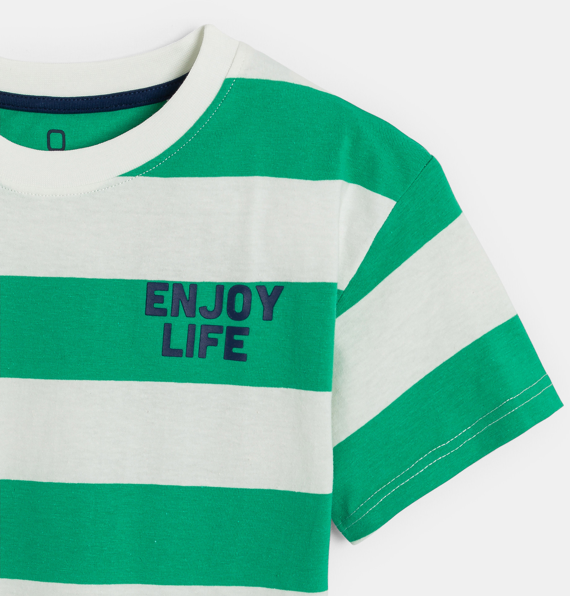 T-shirt manches courtes à rayures vert Garçon 2