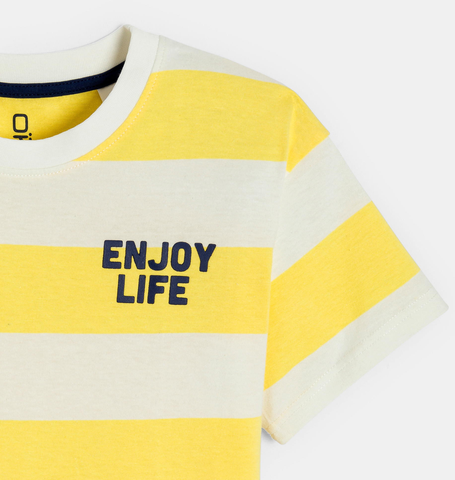 Boy's yellow striped short-sleeve T-shirt 2
