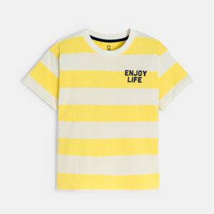 Boy's yellow striped short-sleeve T-shirt 1